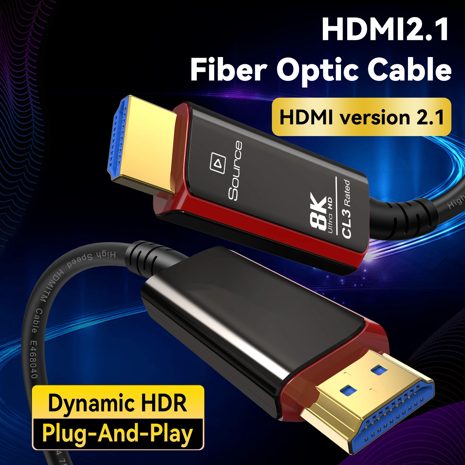 Hdmi 2.1 Cable 8K 60Hz 48Gbps Earc - 8K@60Hz 4K@120Hz HDMI 2.1 Fiber Optic