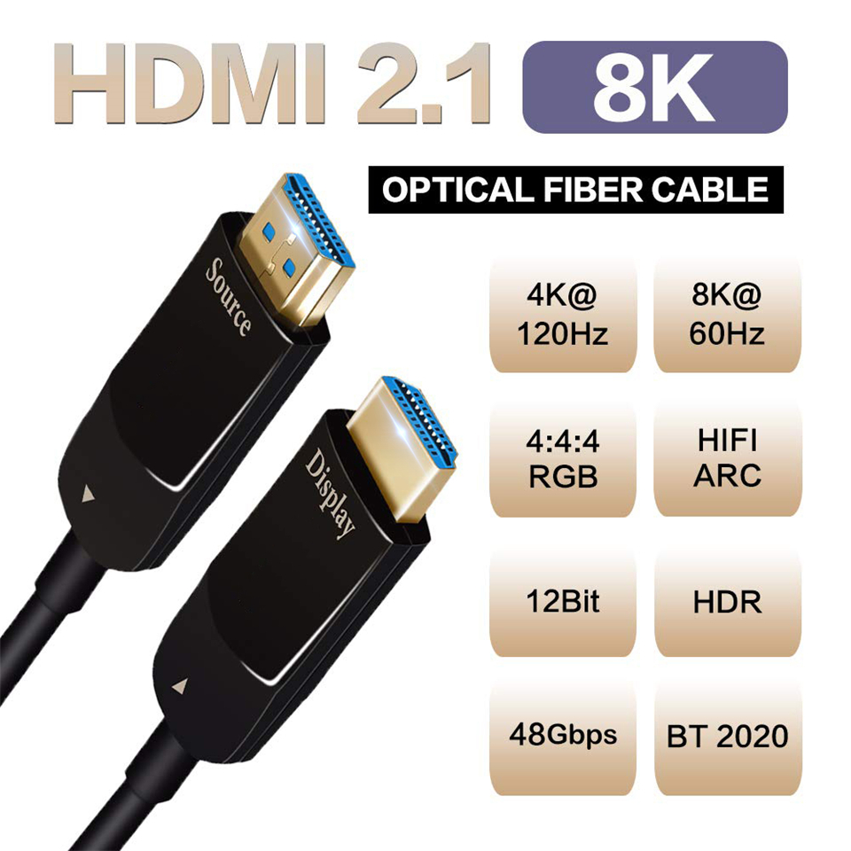 Hdmi 2.1 Cable 8K 60Hz 48Gbps Earc - Navceker Optical Fiber 8K 60Hz HDMI