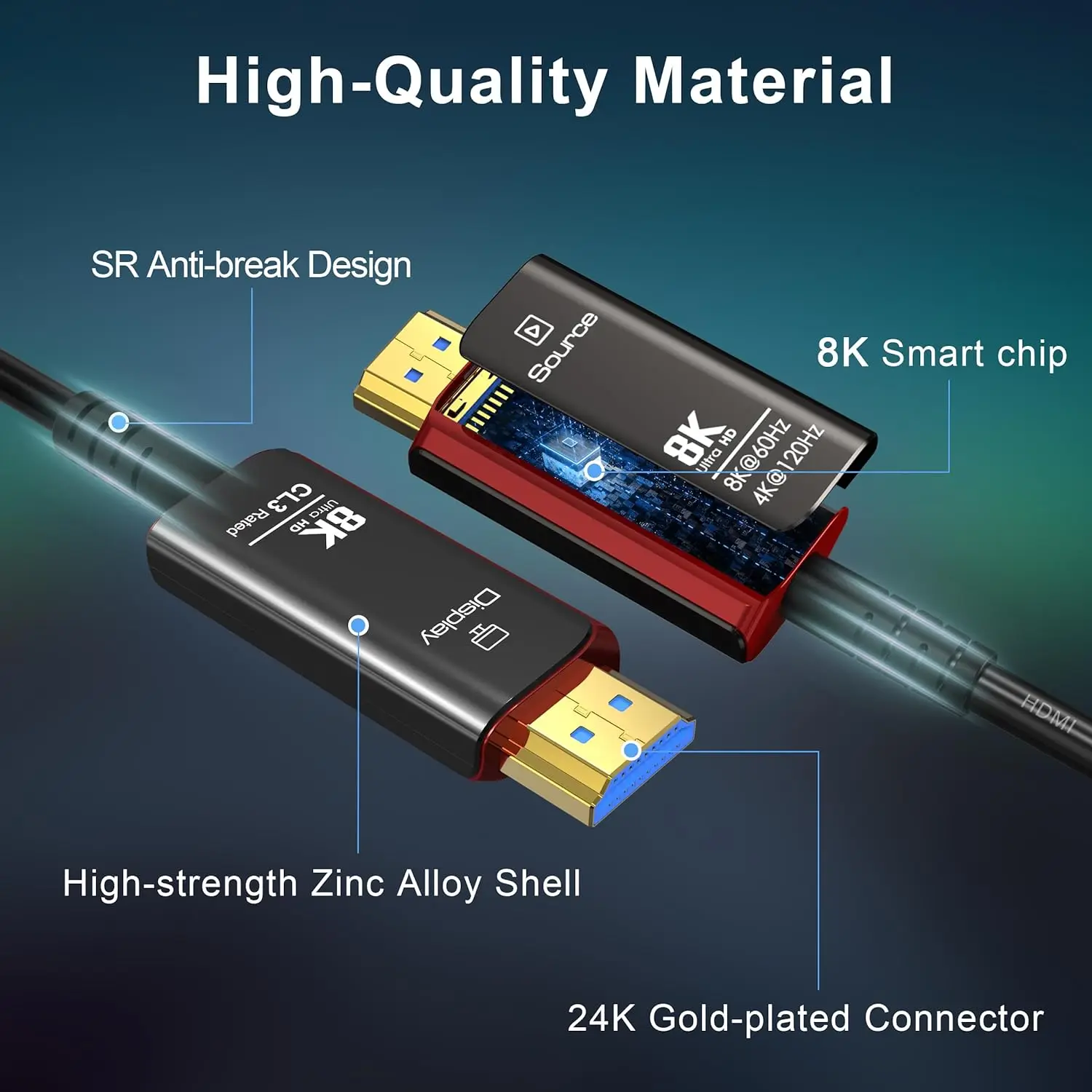 8K@60Hz 4K@120Hz HDMI 2.1 Fibe - Hdmi 2.1 Cable 8K 60Hz 48Gbps Earc review and price
