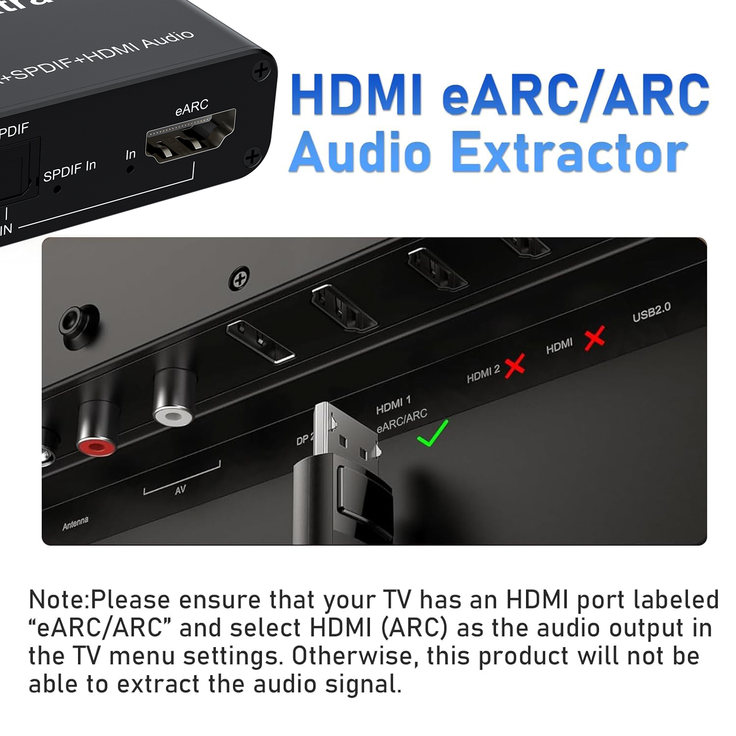 eARC/ARC Audio Extractor HDMI  - Dolby Atmos Soundbar Hdmi Earc review and price
